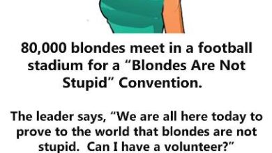 Photo of 80,000 blondes meet in a football stadium for a “Blondes Are Not Stupid” convention.